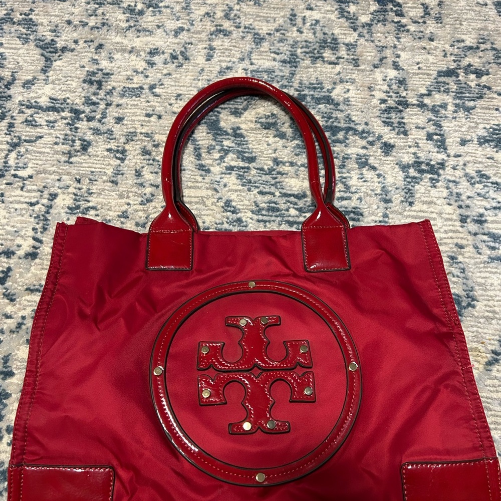 Red extra large weekender tote bag